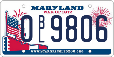 MD license plate 0BL9806