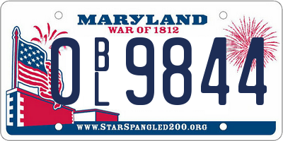 MD license plate 0BL9844