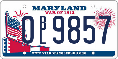 MD license plate 0BL9857