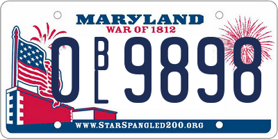 MD license plate 0BL9898