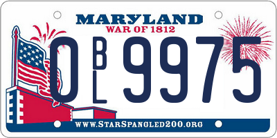 MD license plate 0BL9975