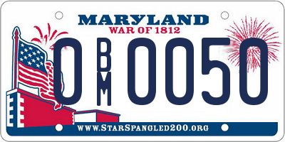 MD license plate 0BM0050