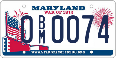 MD license plate 0BM0074