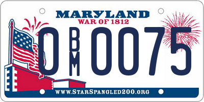 MD license plate 0BM0075