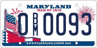 MD license plate 0BM0093