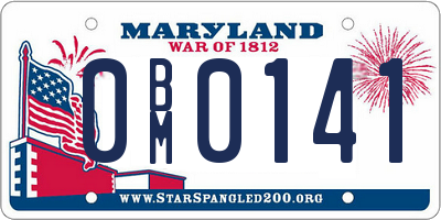 MD license plate 0BM0141