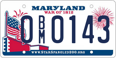 MD license plate 0BM0143