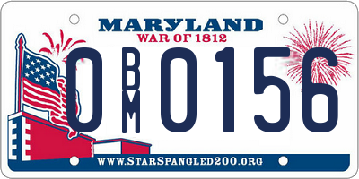 MD license plate 0BM0156