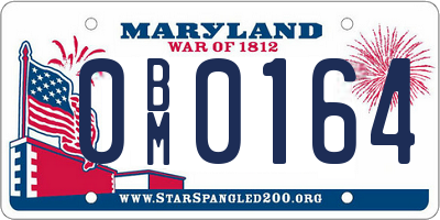 MD license plate 0BM0164