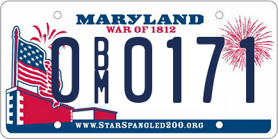 MD license plate 0BM0171