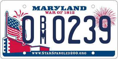 MD license plate 0BM0239