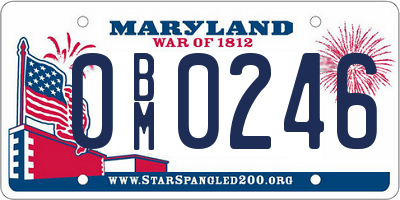 MD license plate 0BM0246