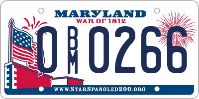 MD license plate 0BM0266