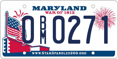 MD license plate 0BM0271