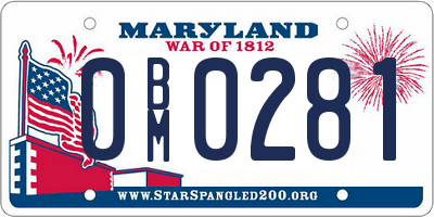 MD license plate 0BM0281