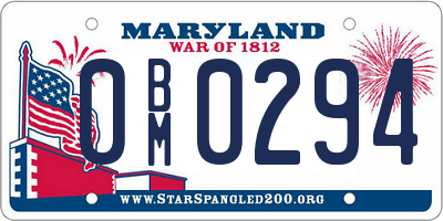MD license plate 0BM0294