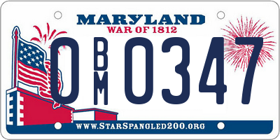 MD license plate 0BM0347