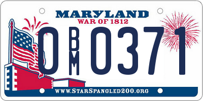 MD license plate 0BM0371
