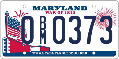 MD license plate 0BM0373