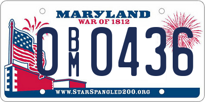 MD license plate 0BM0436