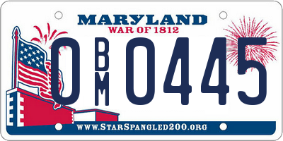 MD license plate 0BM0445