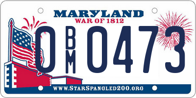 MD license plate 0BM0473