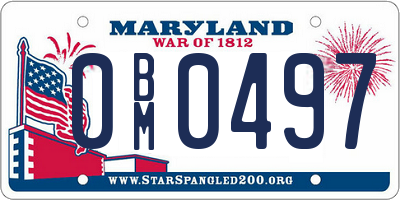 MD license plate 0BM0497