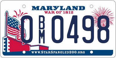 MD license plate 0BM0498
