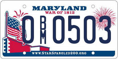MD license plate 0BM0503