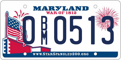 MD license plate 0BM0513