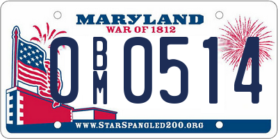 MD license plate 0BM0514