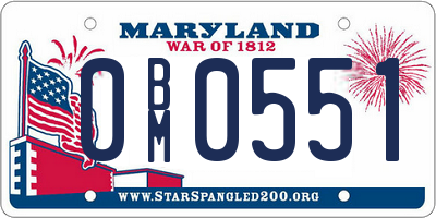 MD license plate 0BM0551