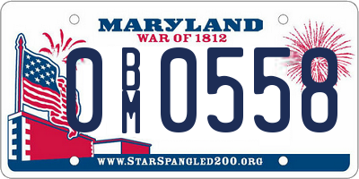 MD license plate 0BM0558