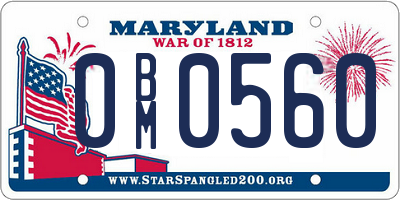 MD license plate 0BM0560