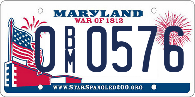 MD license plate 0BM0576