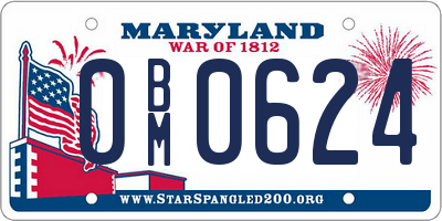 MD license plate 0BM0624