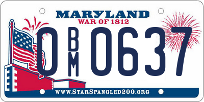 MD license plate 0BM0637