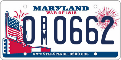 MD license plate 0BM0662