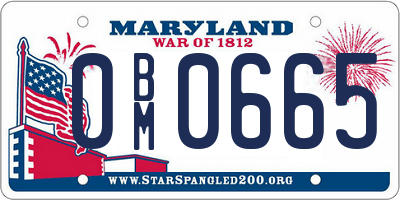 MD license plate 0BM0665