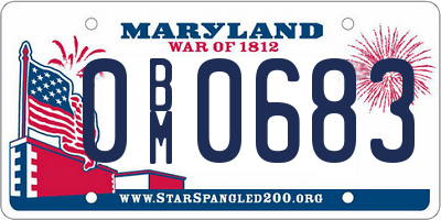MD license plate 0BM0683
