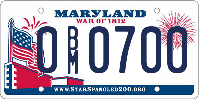 MD license plate 0BM0700