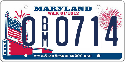 MD license plate 0BM0714