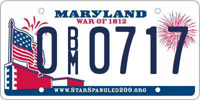 MD license plate 0BM0717