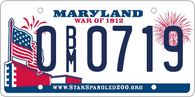 MD license plate 0BM0719
