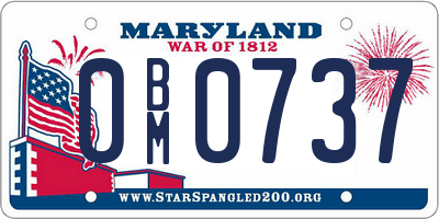 MD license plate 0BM0737