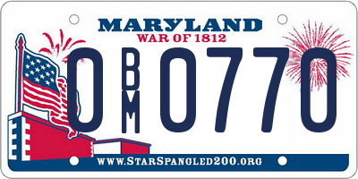 MD license plate 0BM0770