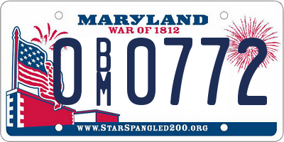 MD license plate 0BM0772