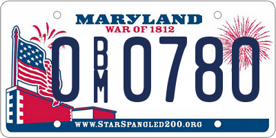 MD license plate 0BM0780
