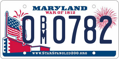 MD license plate 0BM0782