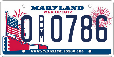MD license plate 0BM0786